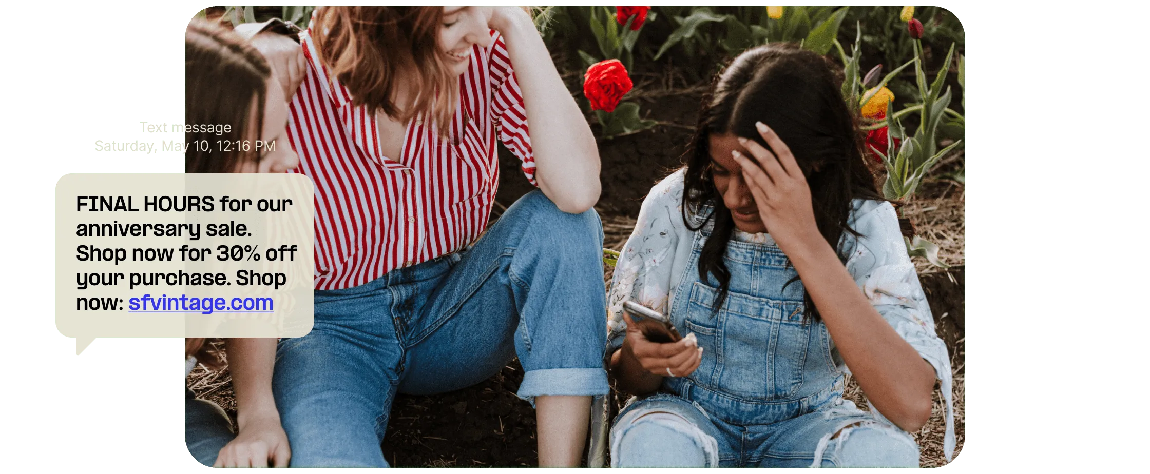 Ladies receive SMS promo message