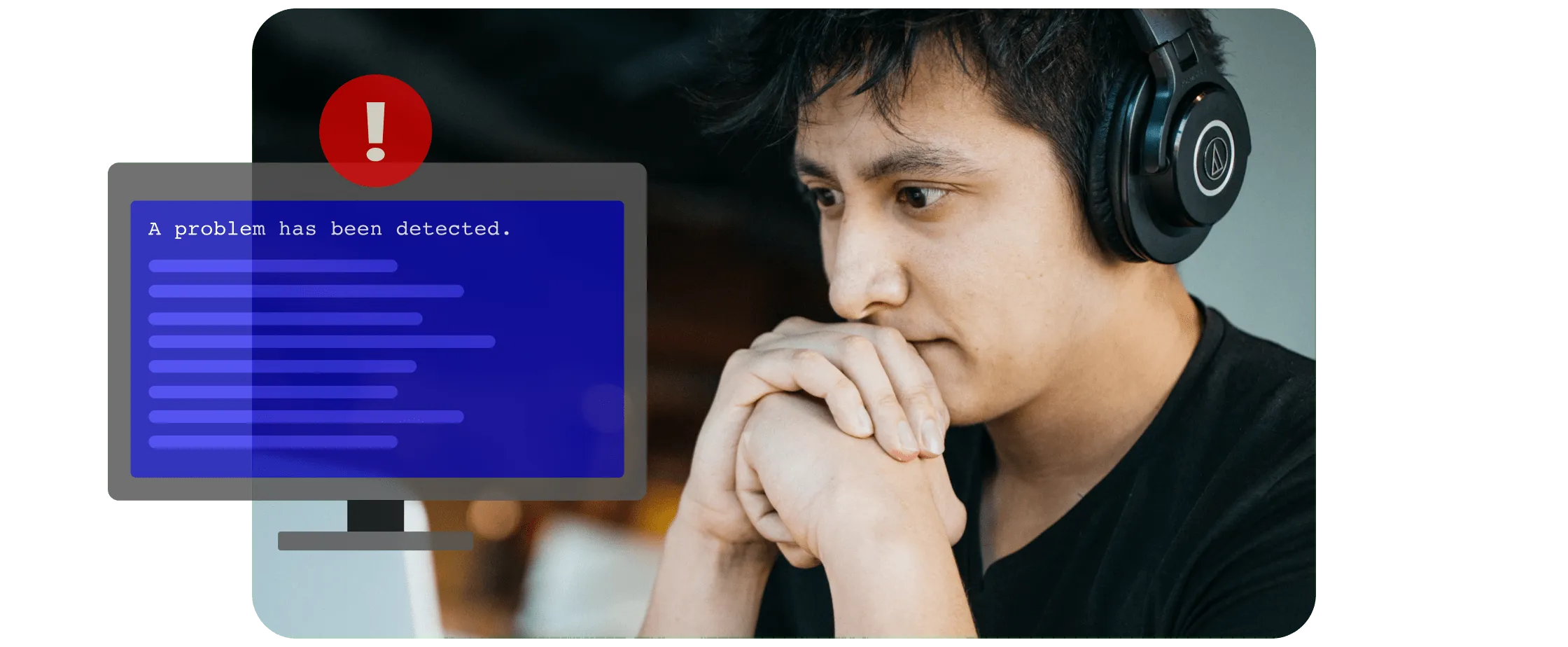 Error message on a computer screen.