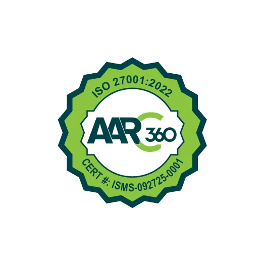 ISO 27001:2022 certified badge