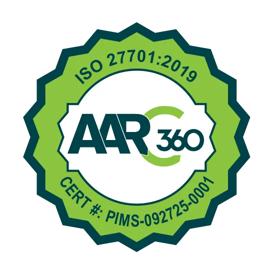 ISO 27701:2019 certification badge