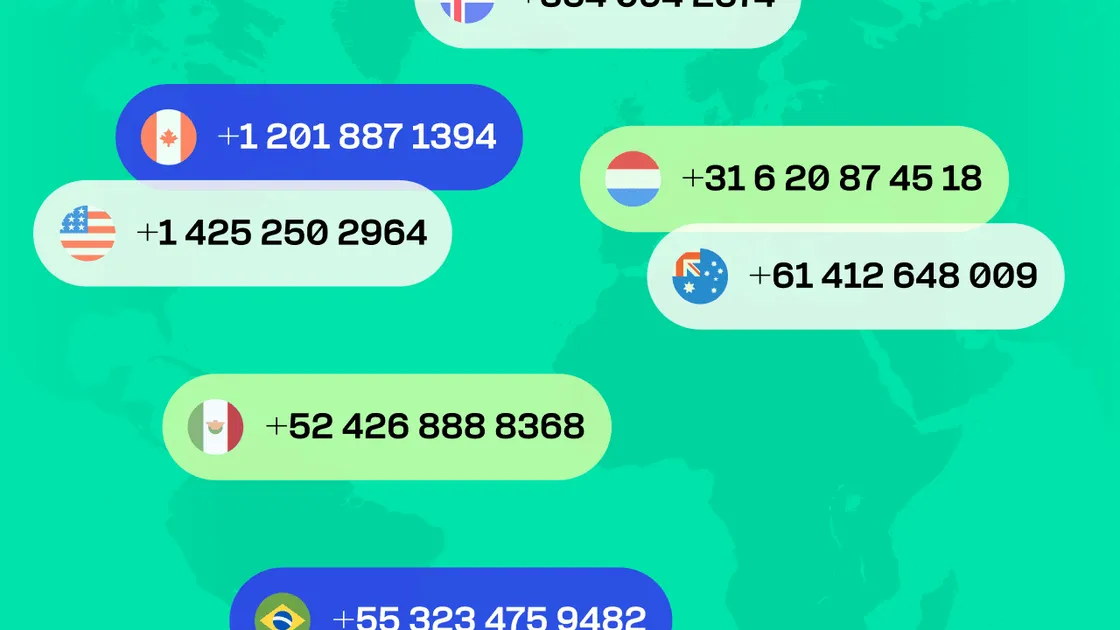Example numbers from different countries