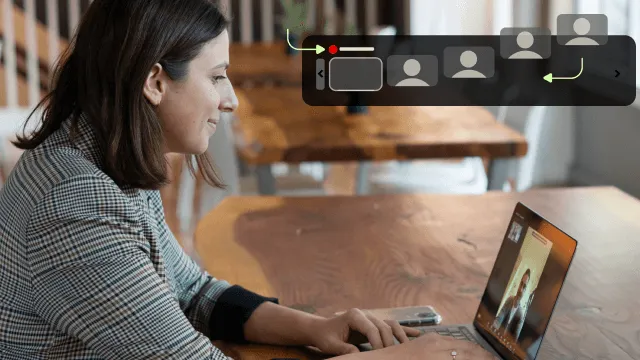 Woman on conference call