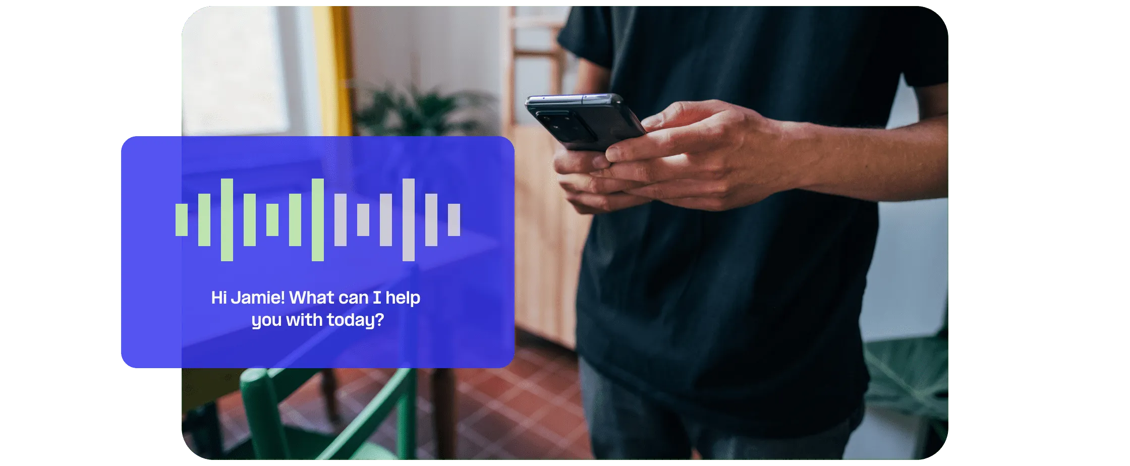 Agent takes call at contact center