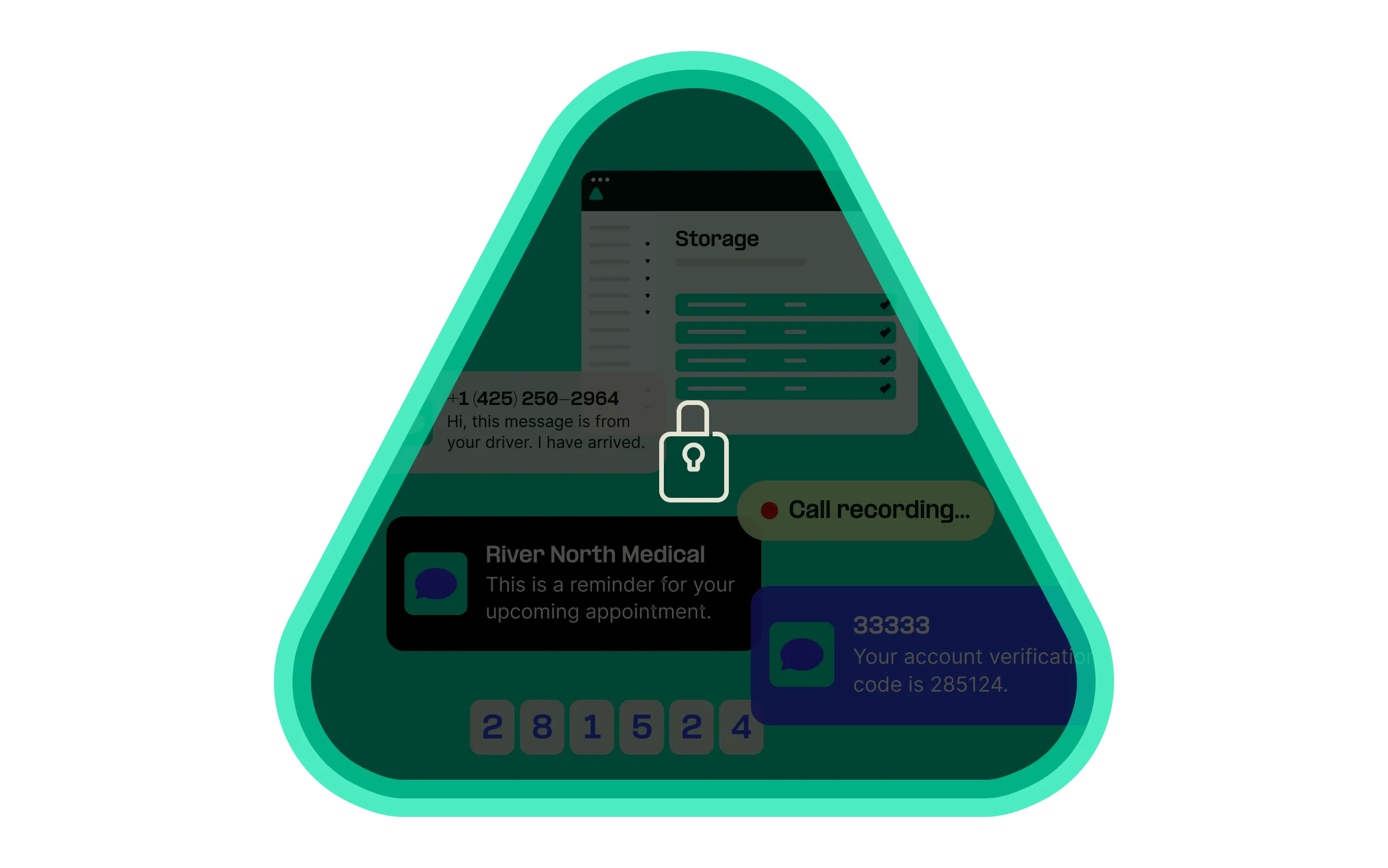 a locked screen with a padlock sign. 