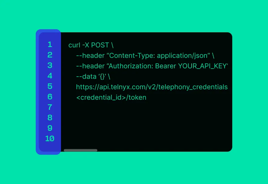 Telnyx API sample code