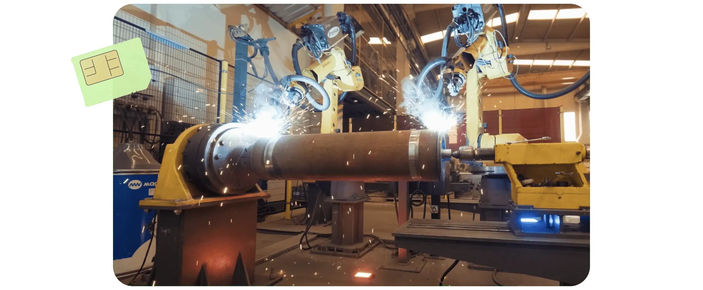 industrial robot controlled by IoT sim card