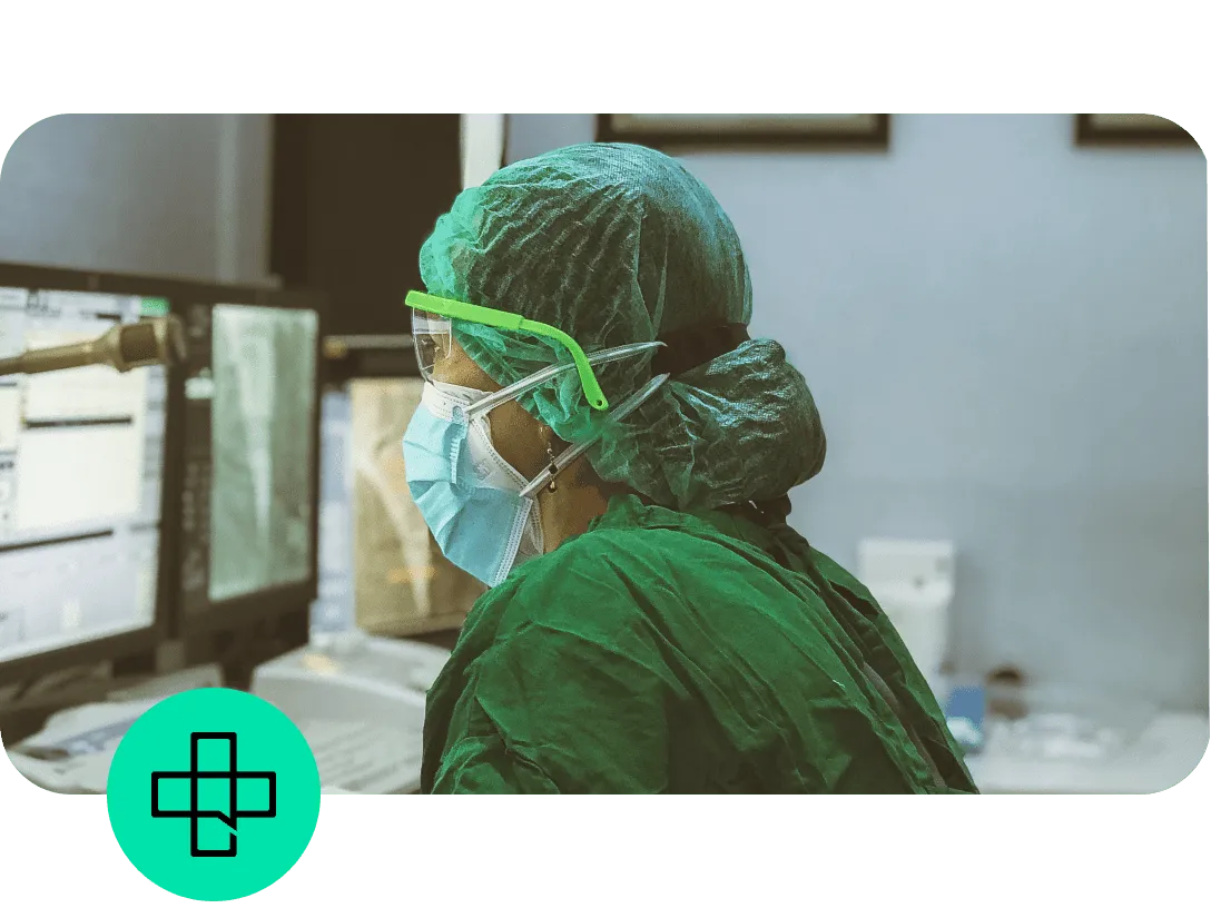 Doctor monitoring patients via IoT devices