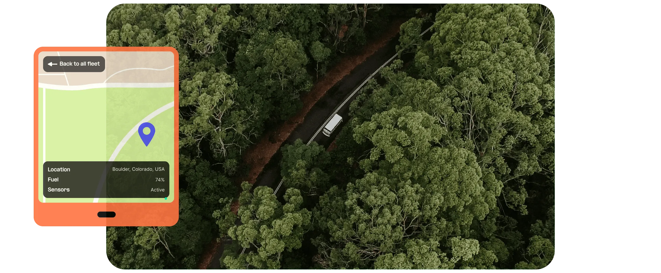 Semi-truck tracked with app