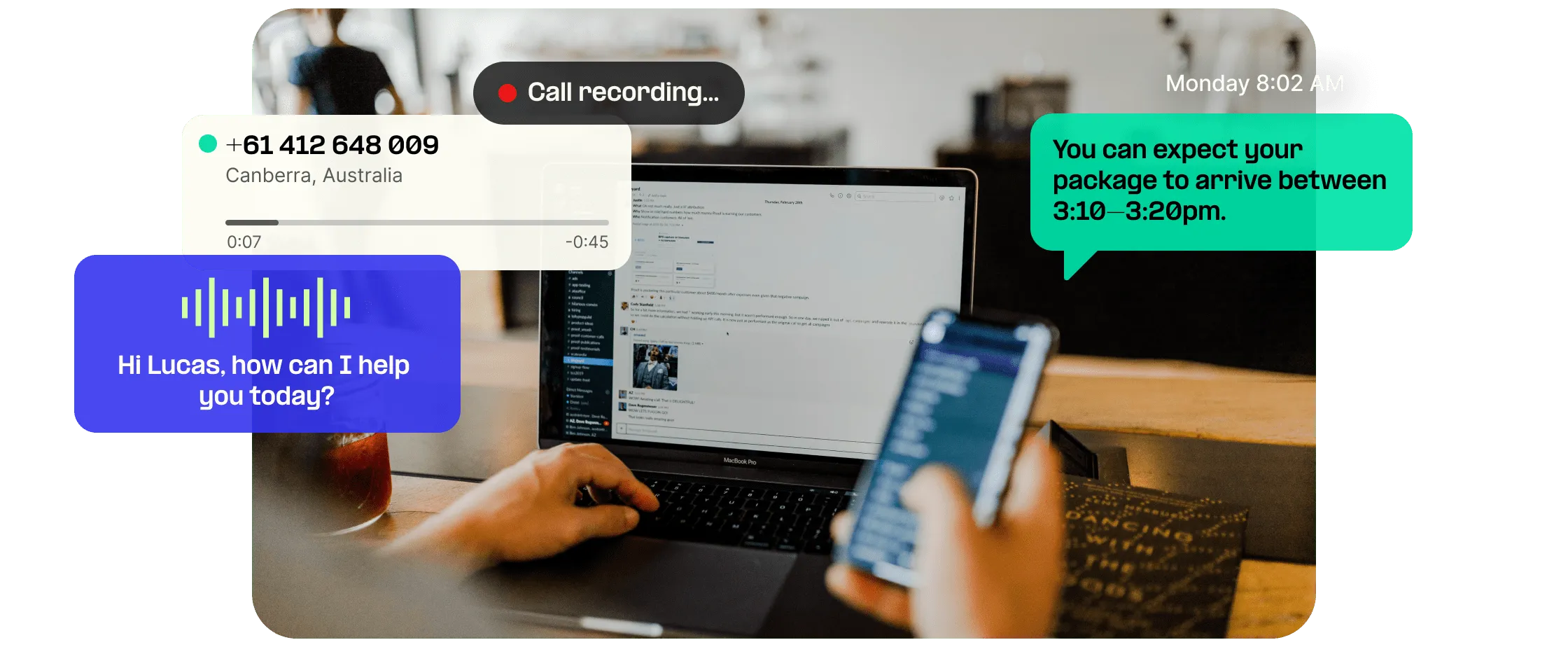 Small business engineer using VoIP on multiple devices