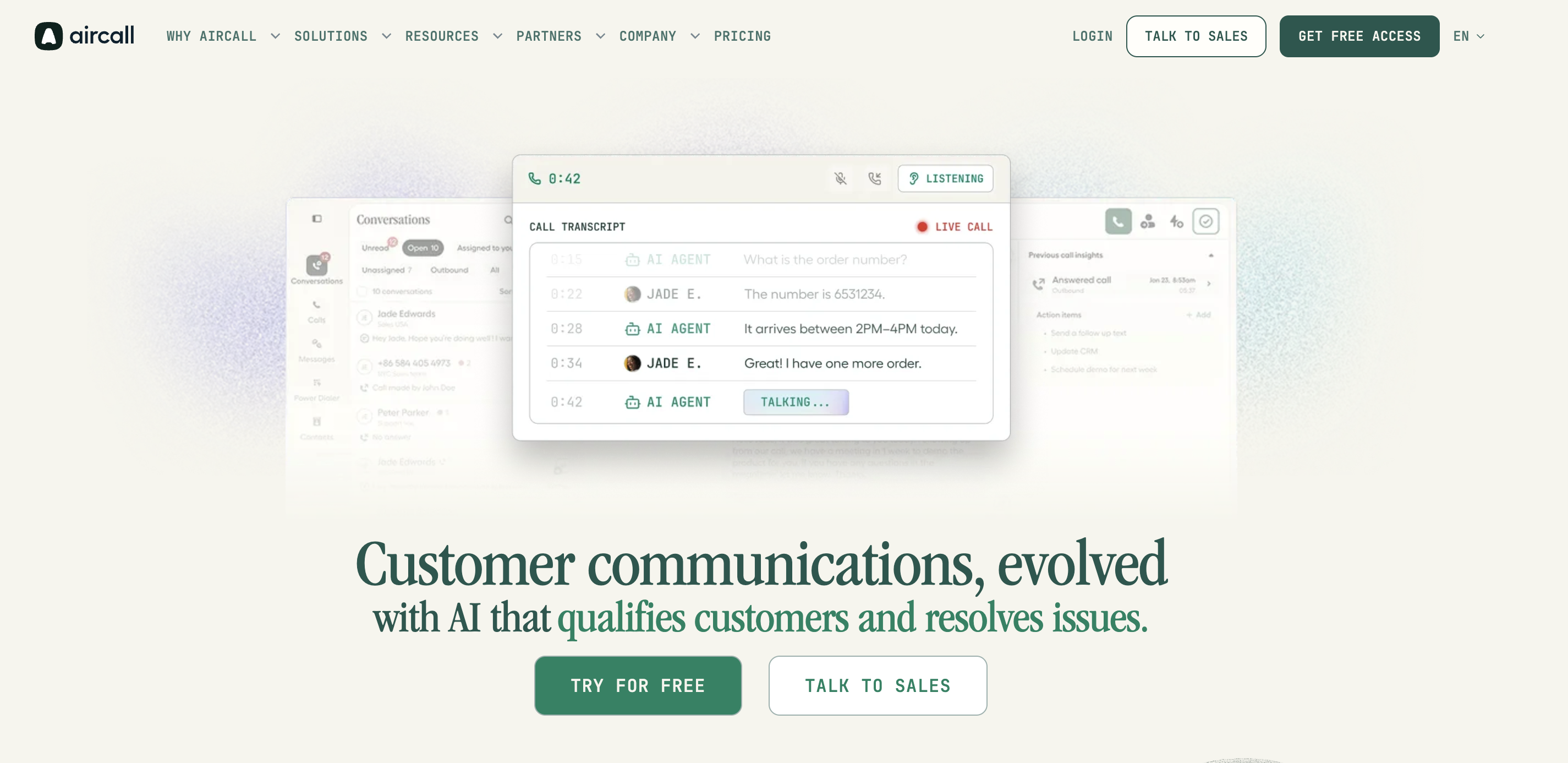 Aircall Homepage