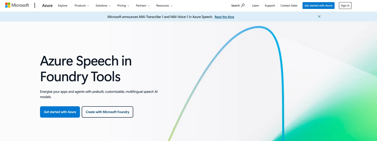 Azure AI Speech-to-Text Homepage