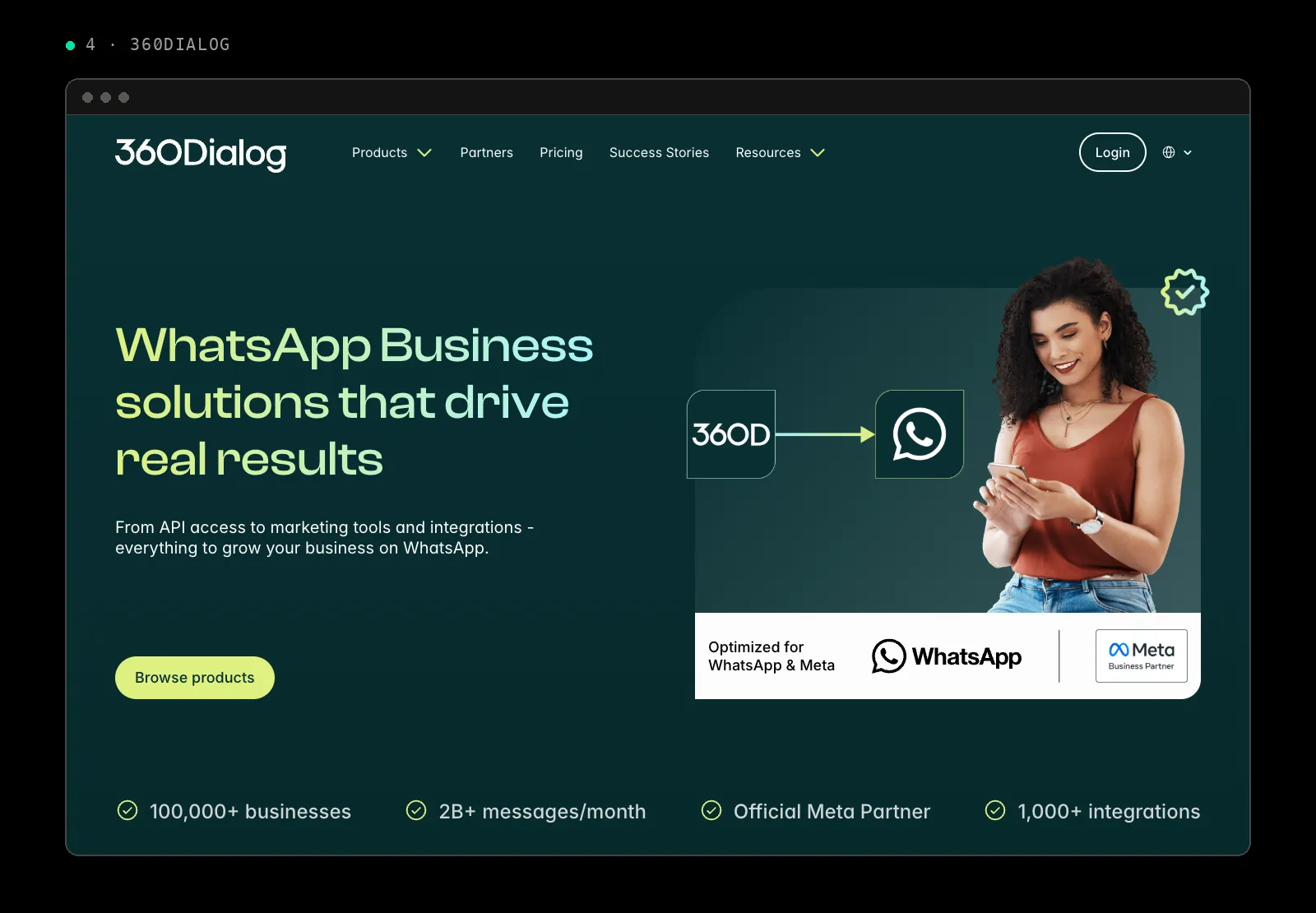 360dialog WhatsApp Business API page