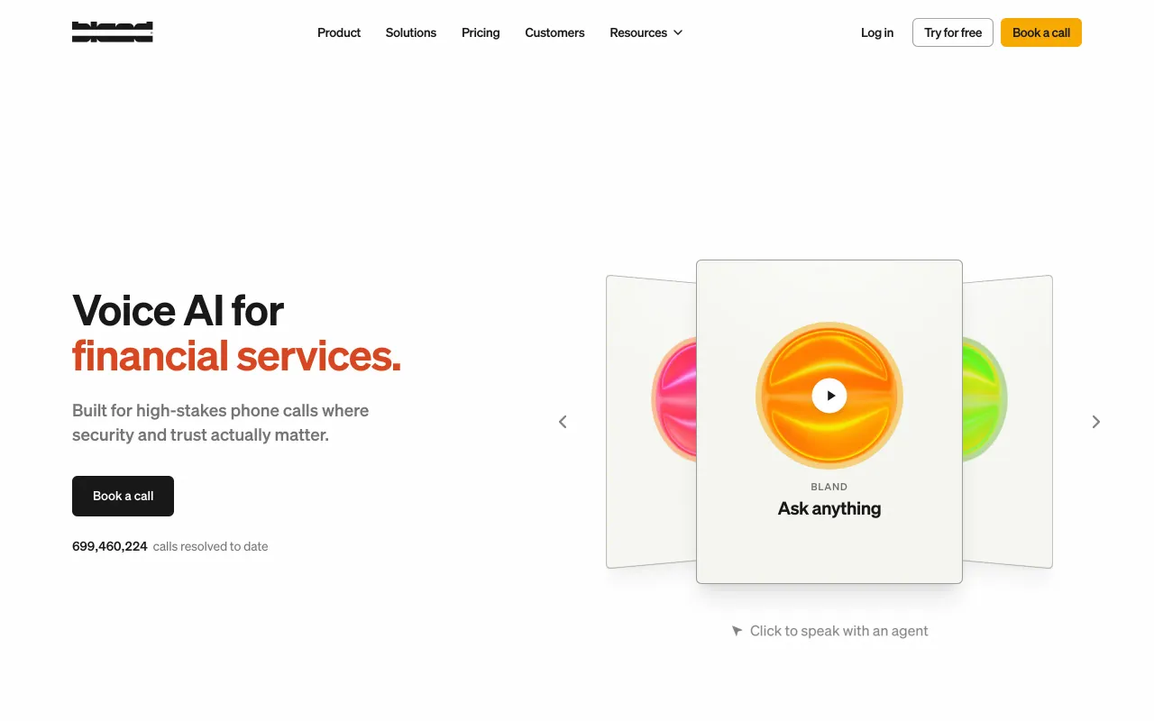 Bland homepage screenshot