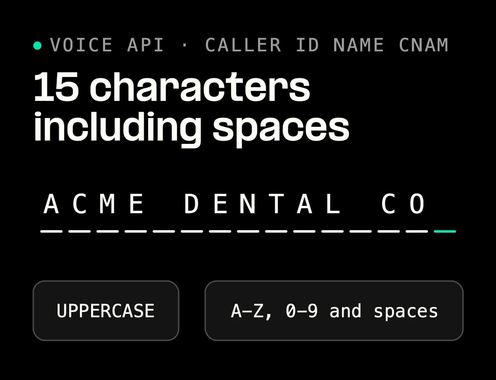 CNAM name limited to 15 characters
