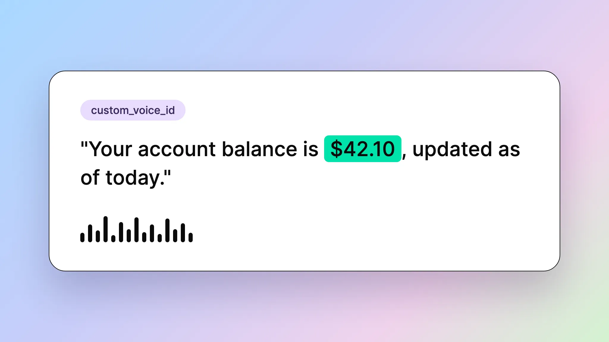 One Telnyx API taking a custom voice from text to synthesized speech