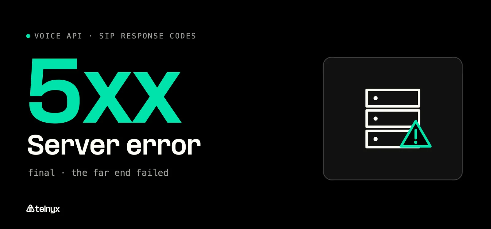 5xx server error SIP codes: the far end failed