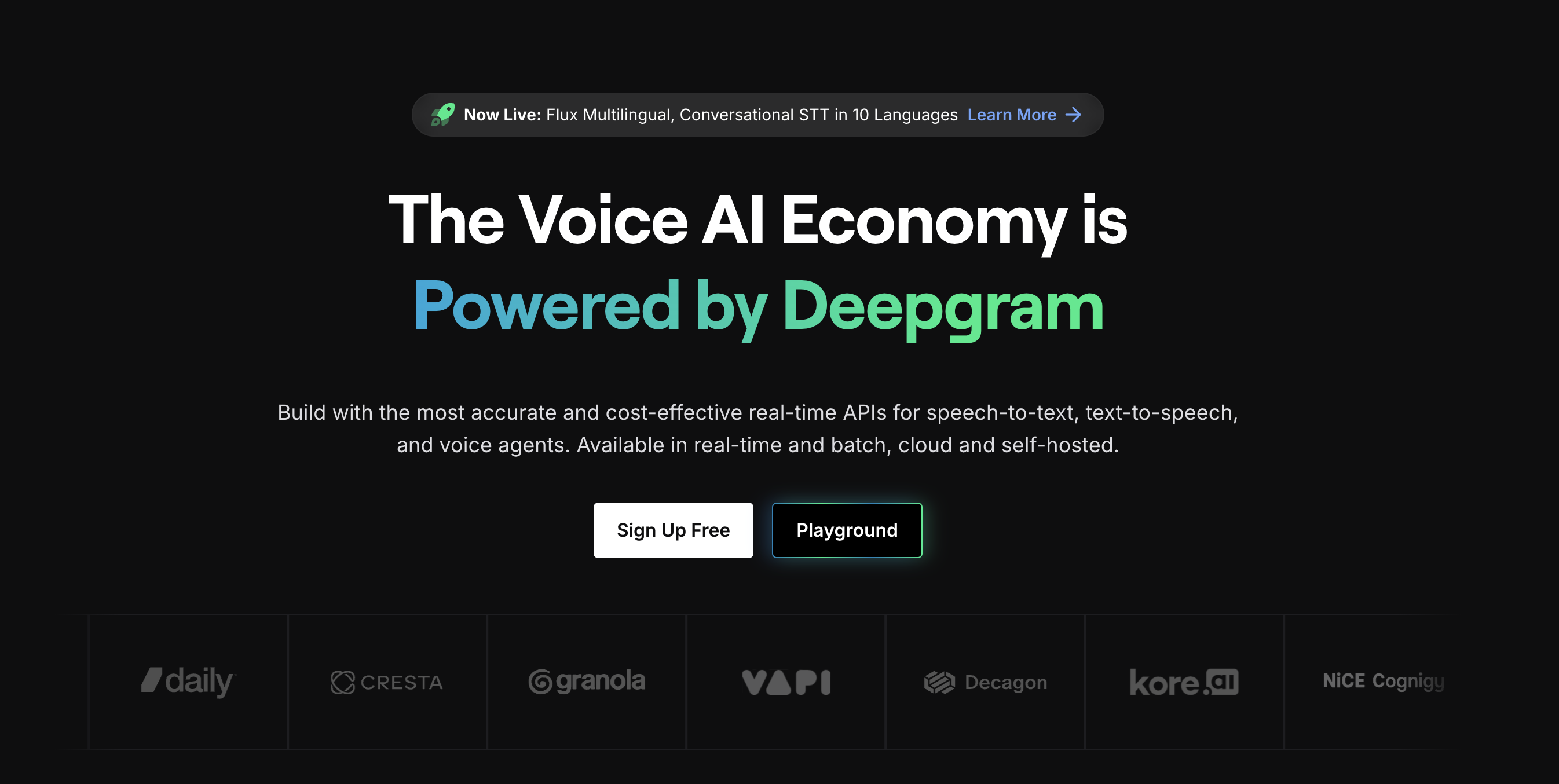 Deepgram Homepage