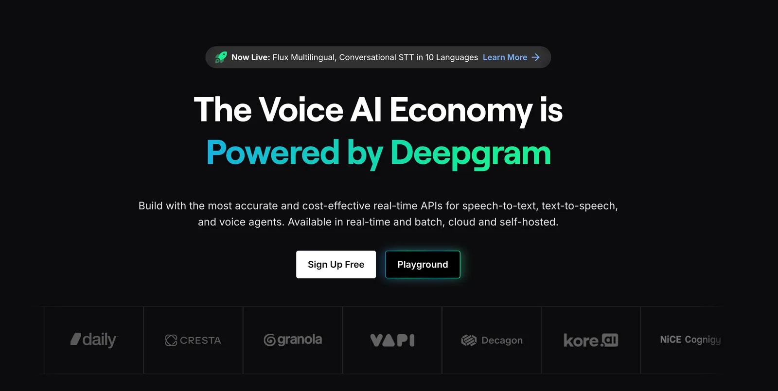 Deepgram Homepage