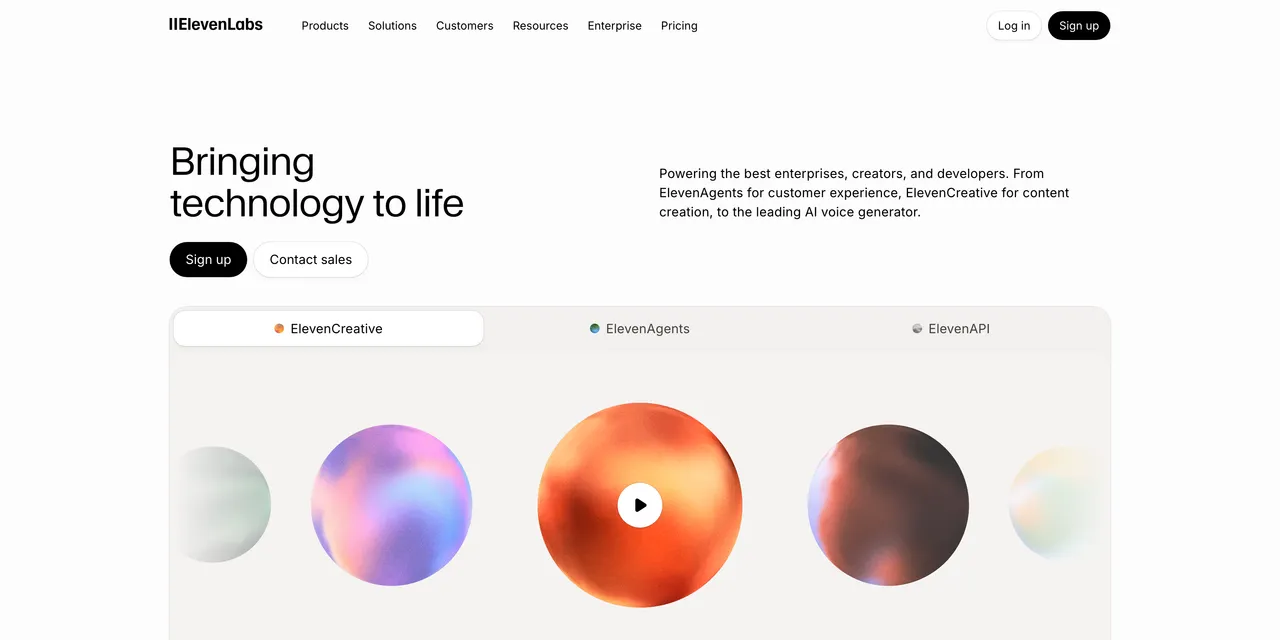 ElevenLabs Homepage