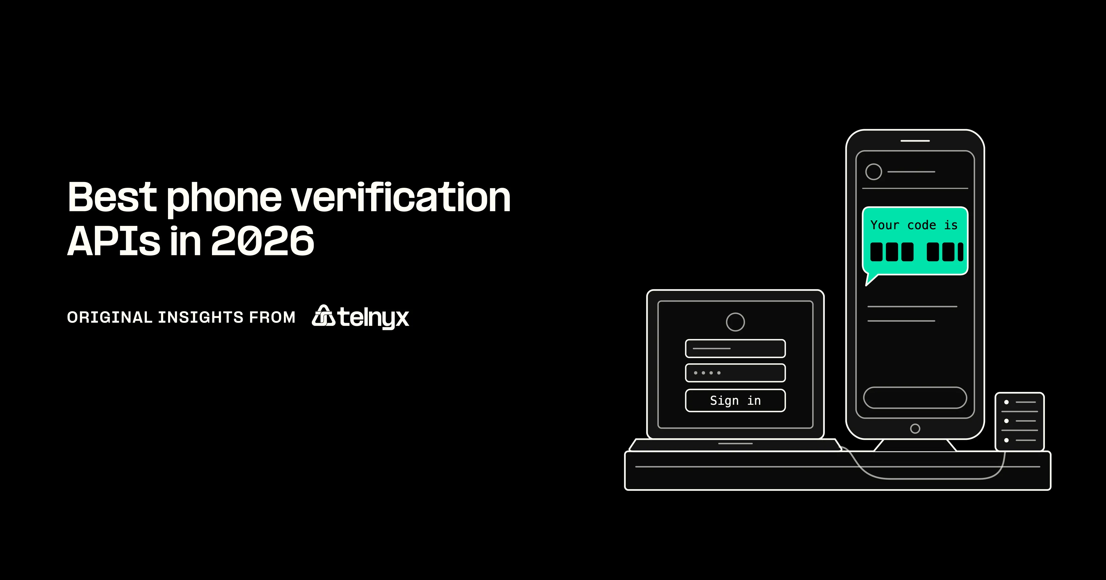 Phone showing a verification code beside laptop