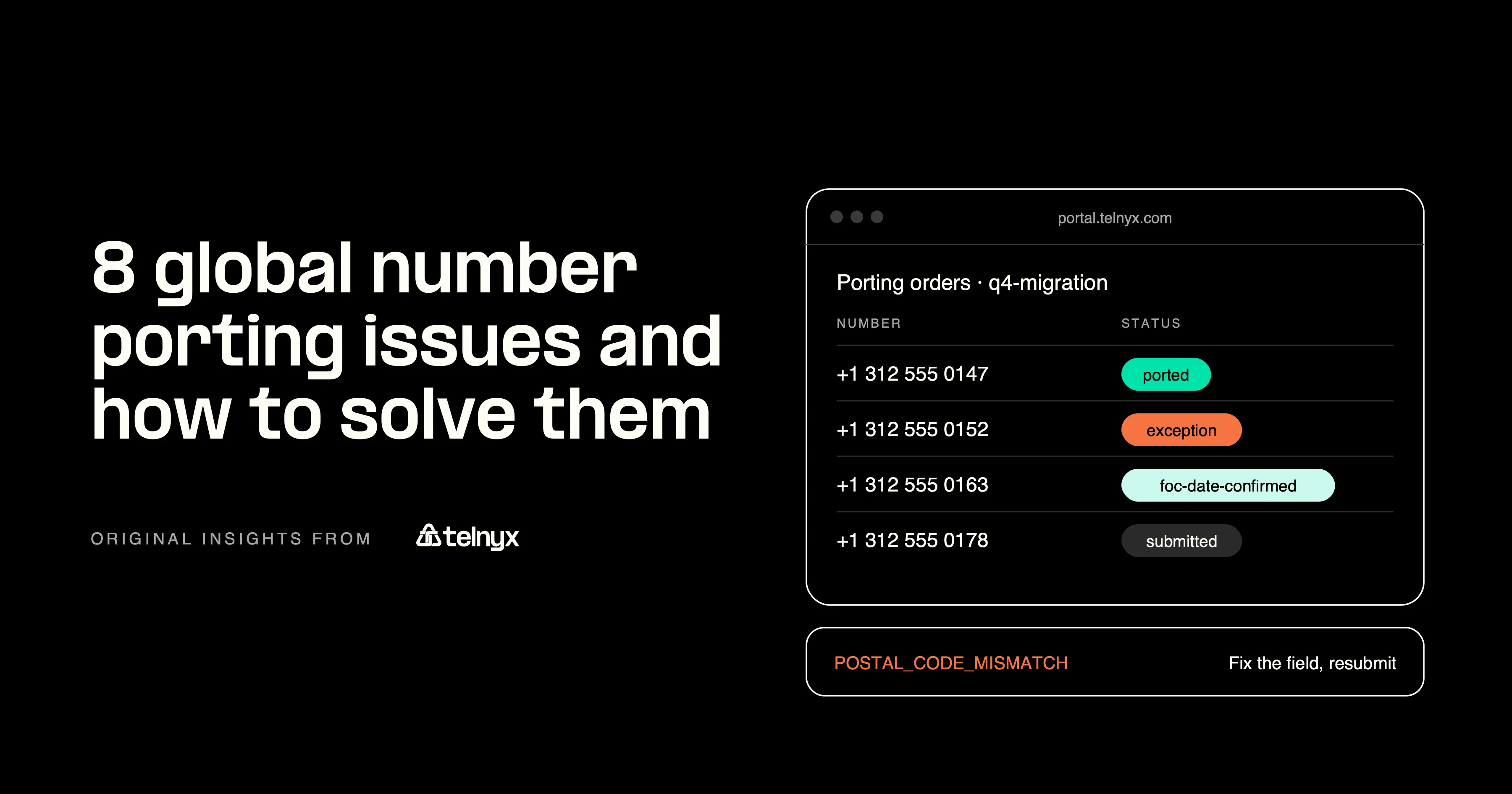 Number porting issues and fixes