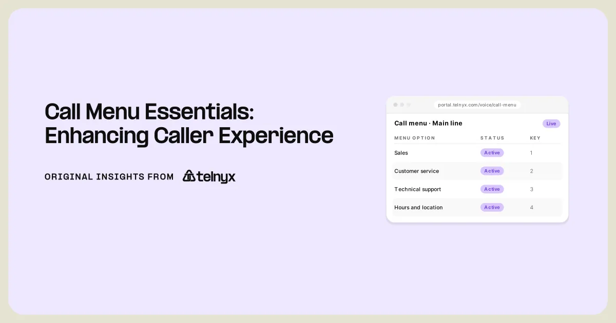 Call menu routing options in the Telnyx portal