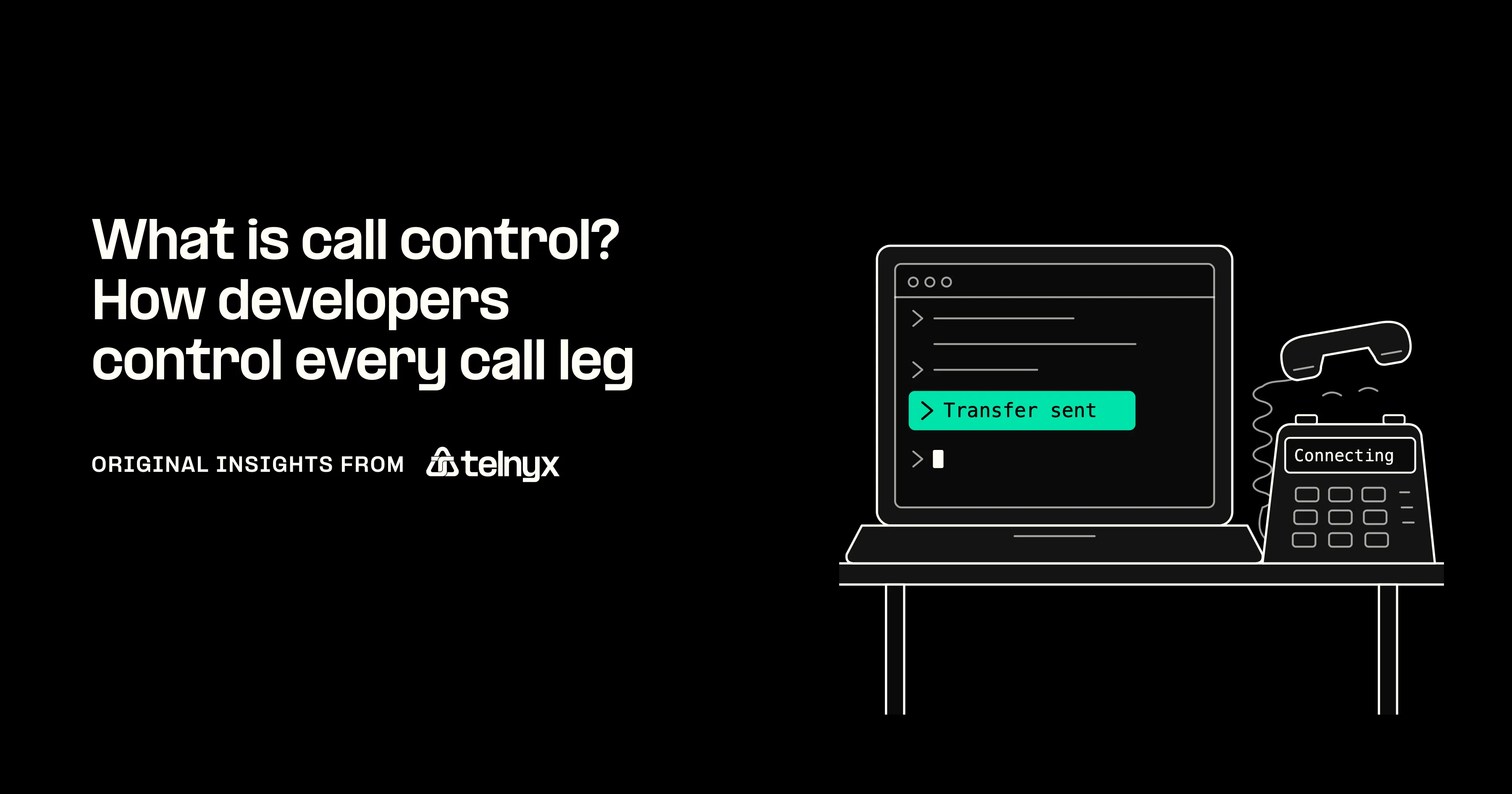 Laptop terminal controlling a desk phone call