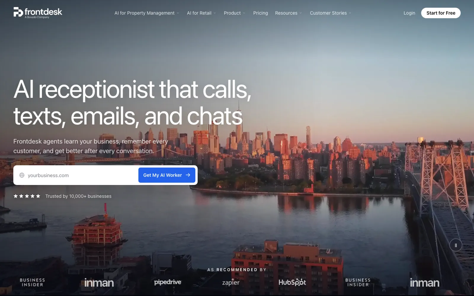 My AI Front Desk homepage
