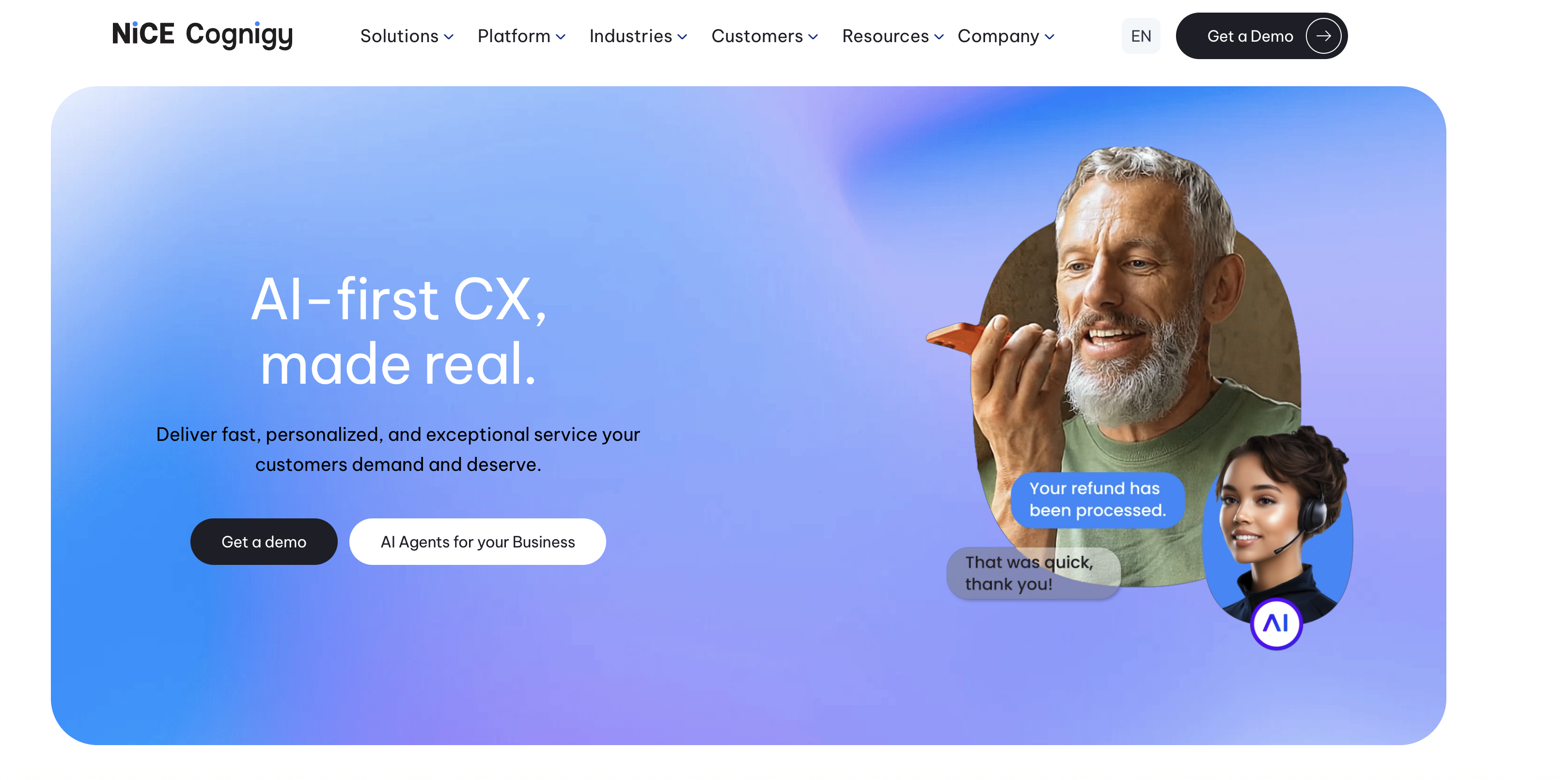 NiCE Cognigy Homepage