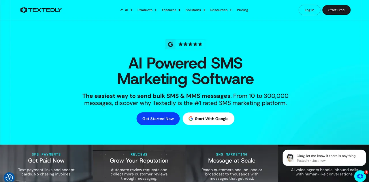Textedly homepage