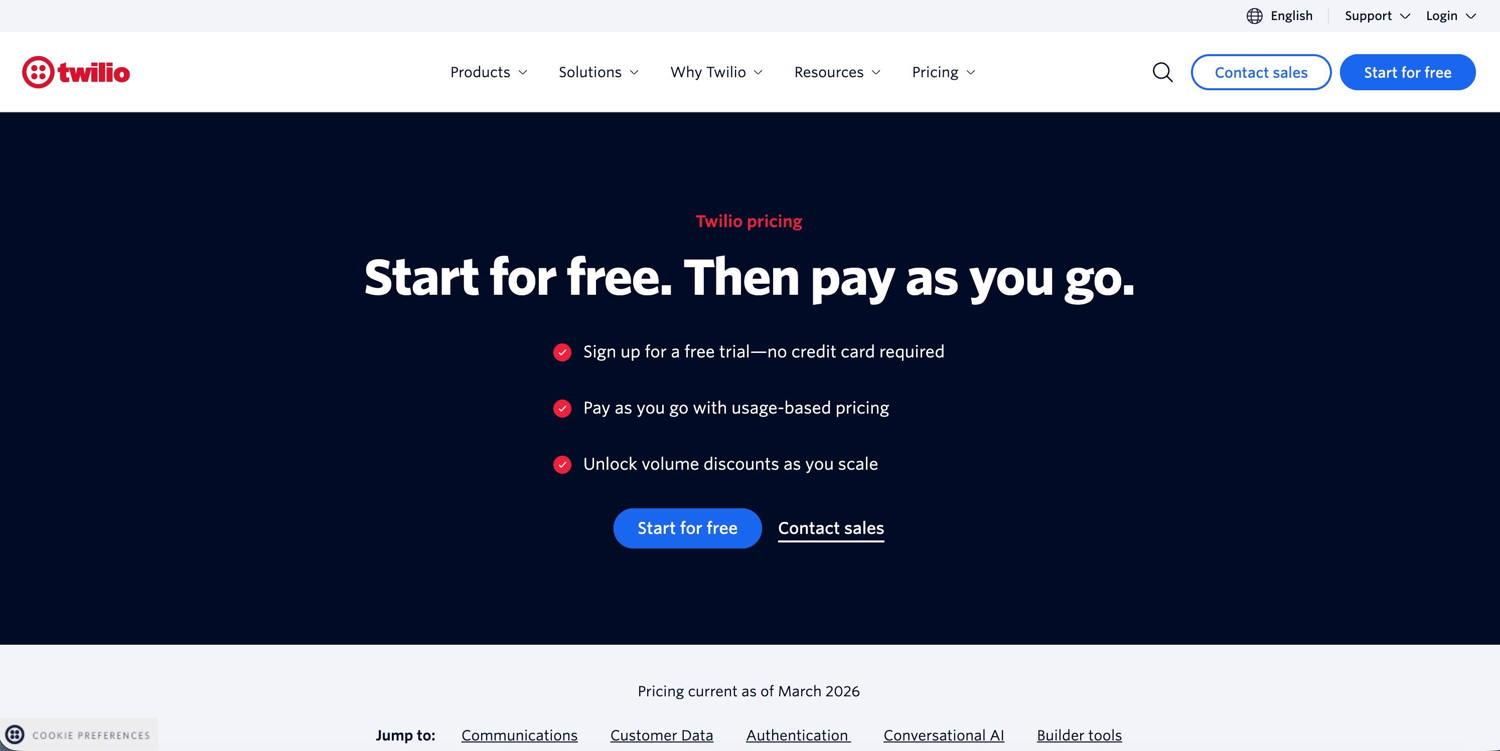 Twilio Homepage