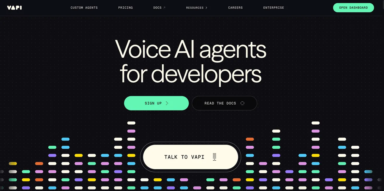 Vapi homepage