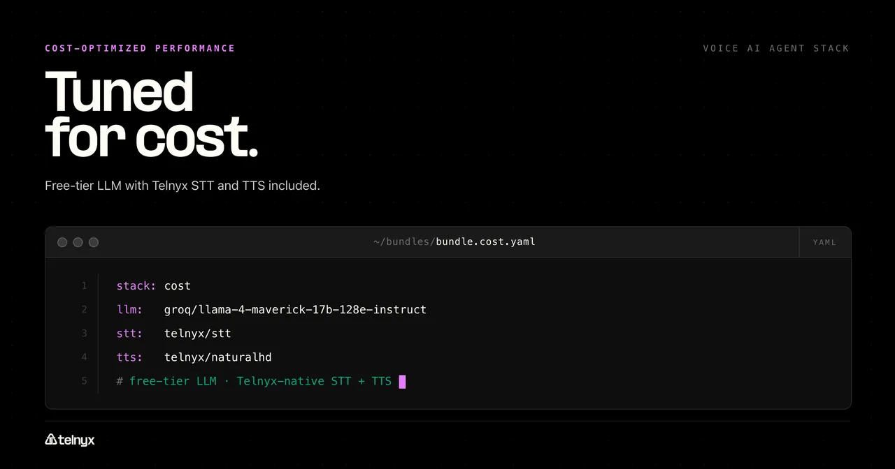 Cost-optimized voice AI stack bundle