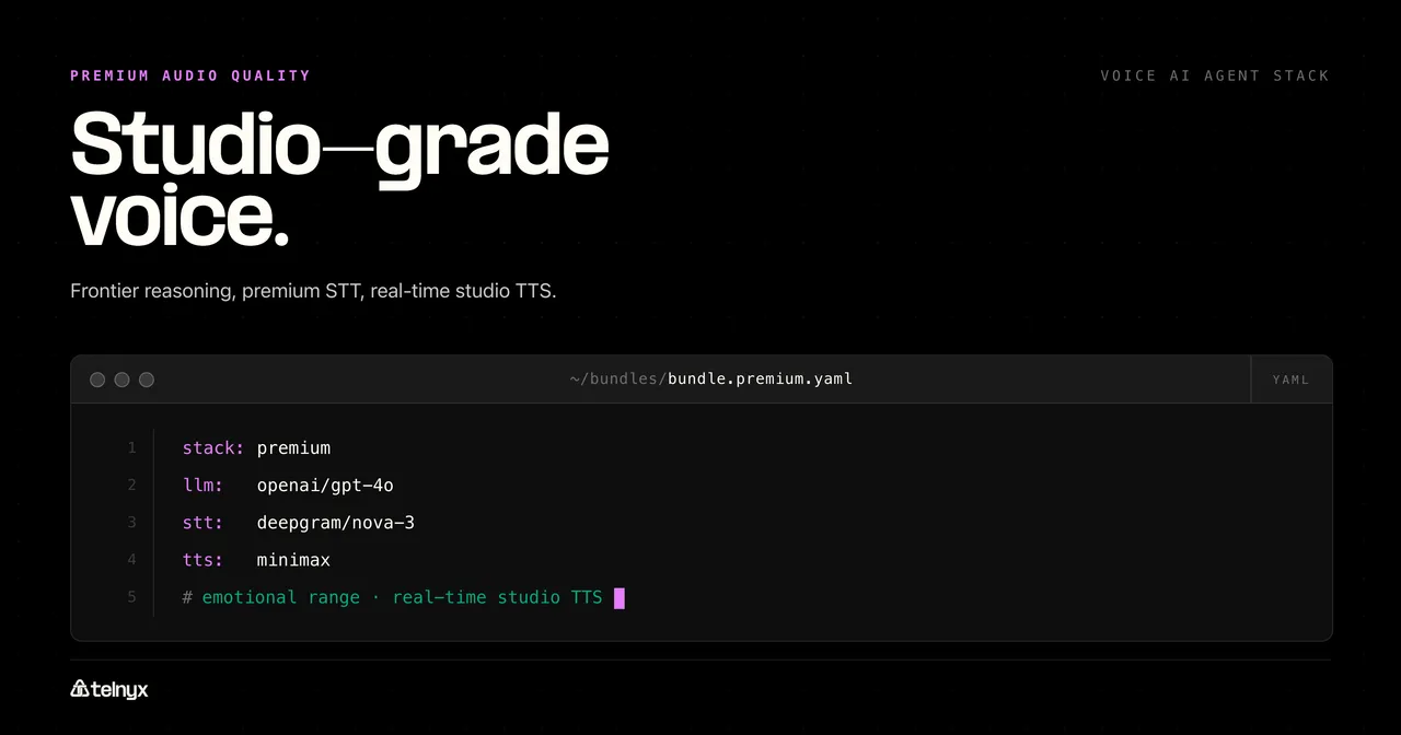 Premium audio quality voice AI stack bundle