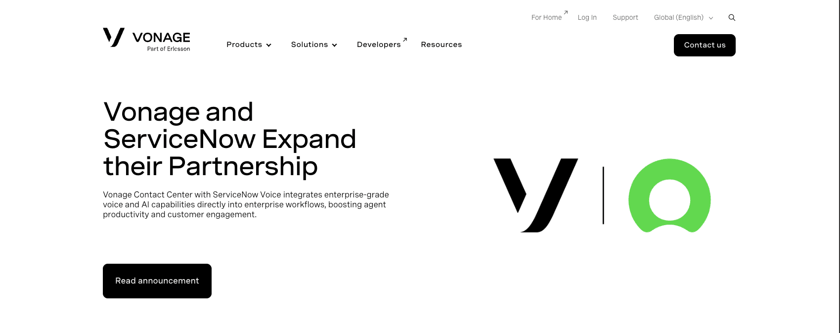 Vonage Homepage