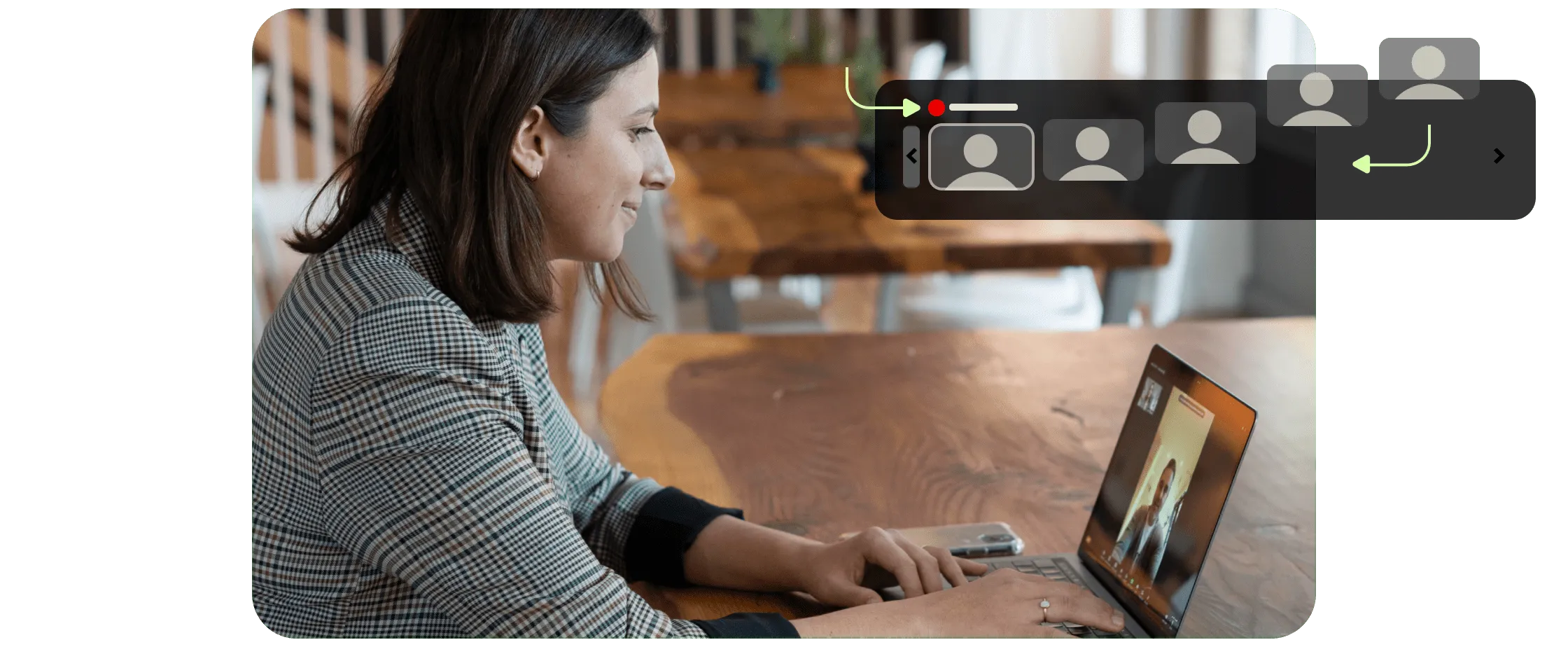 Woman on conference call