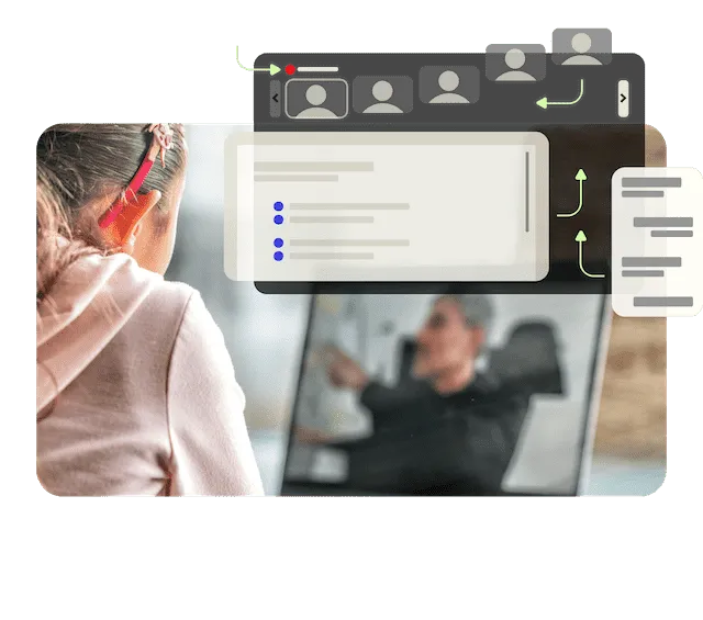 Woman engineer uses video api