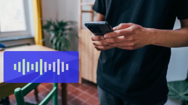  Contact Center AI Image-typing on cellphone