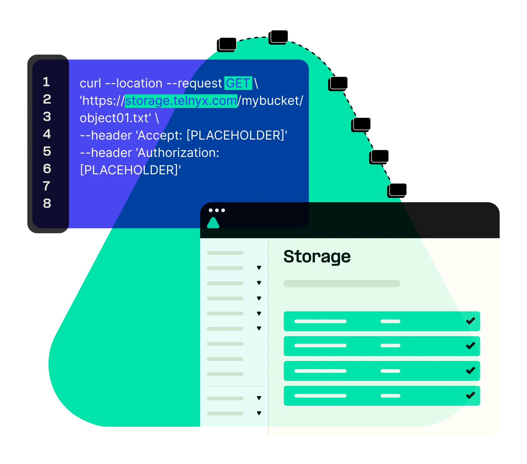 Telnyx storage and API