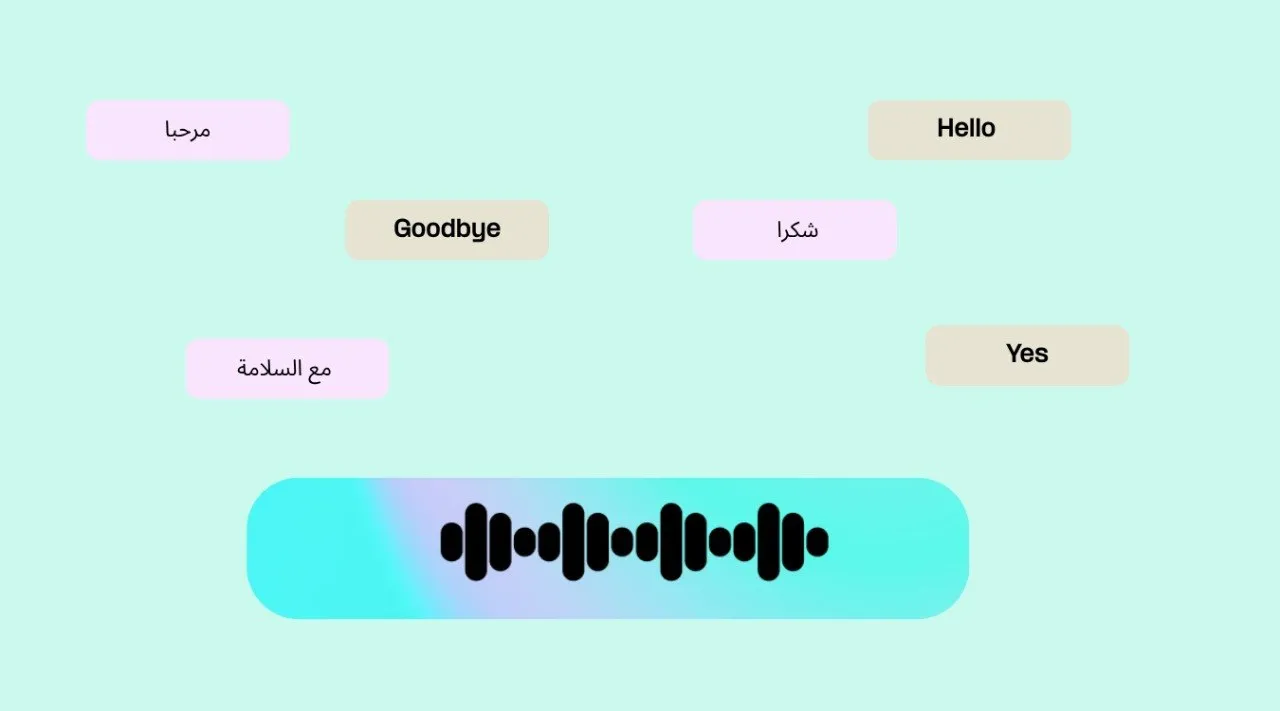 Arabic and English language support with waveform
