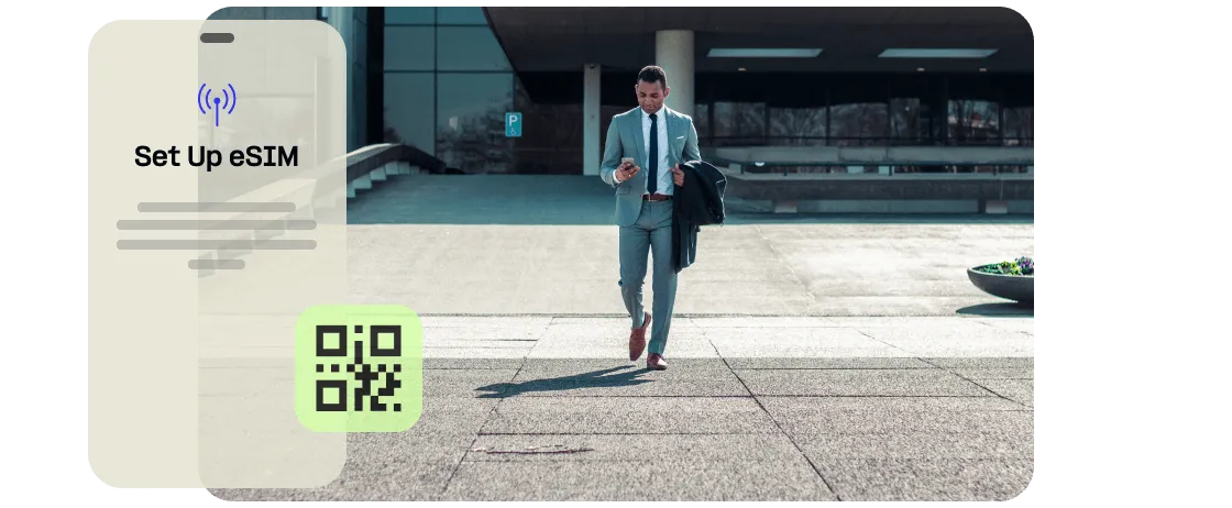 Business man with eSIM