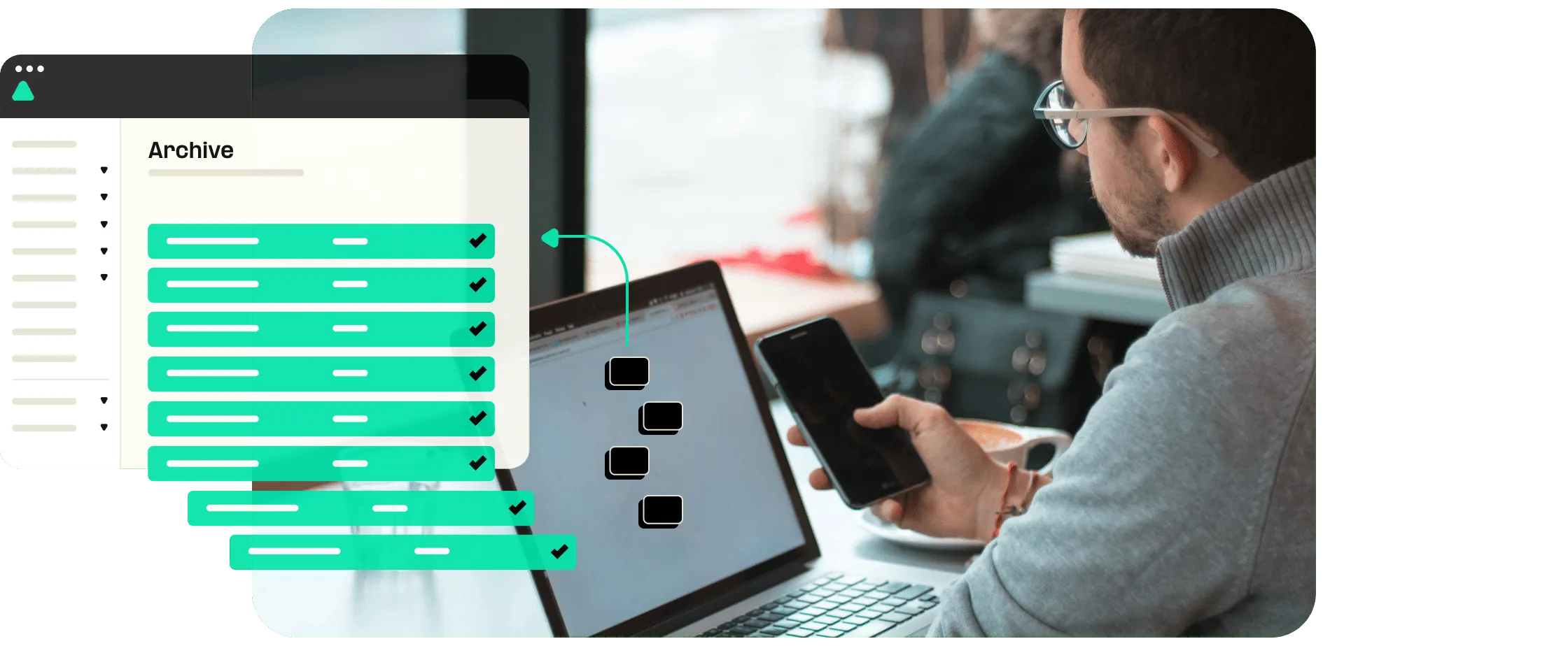 Man using data archive