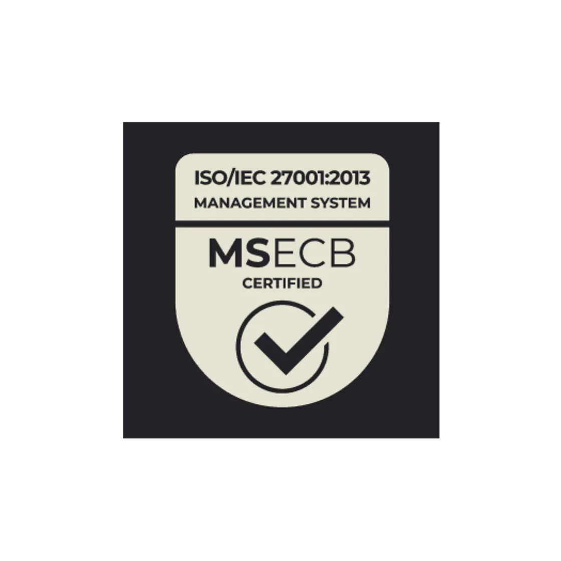 ISO 27001:2013 certification badge