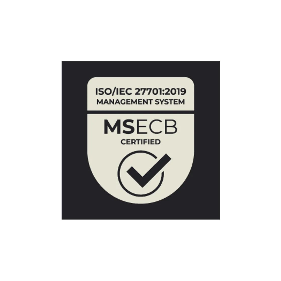 ISO 27701:2019 certification badge