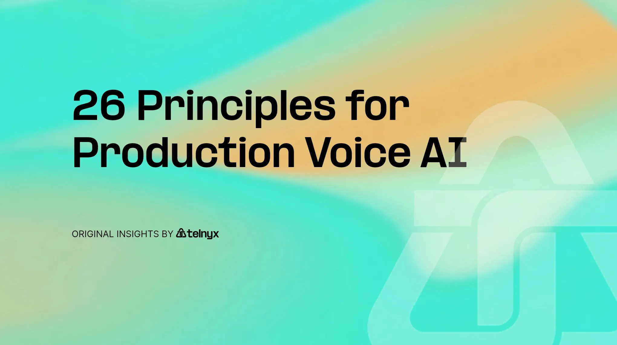 26 Principles for Production Voice AI
